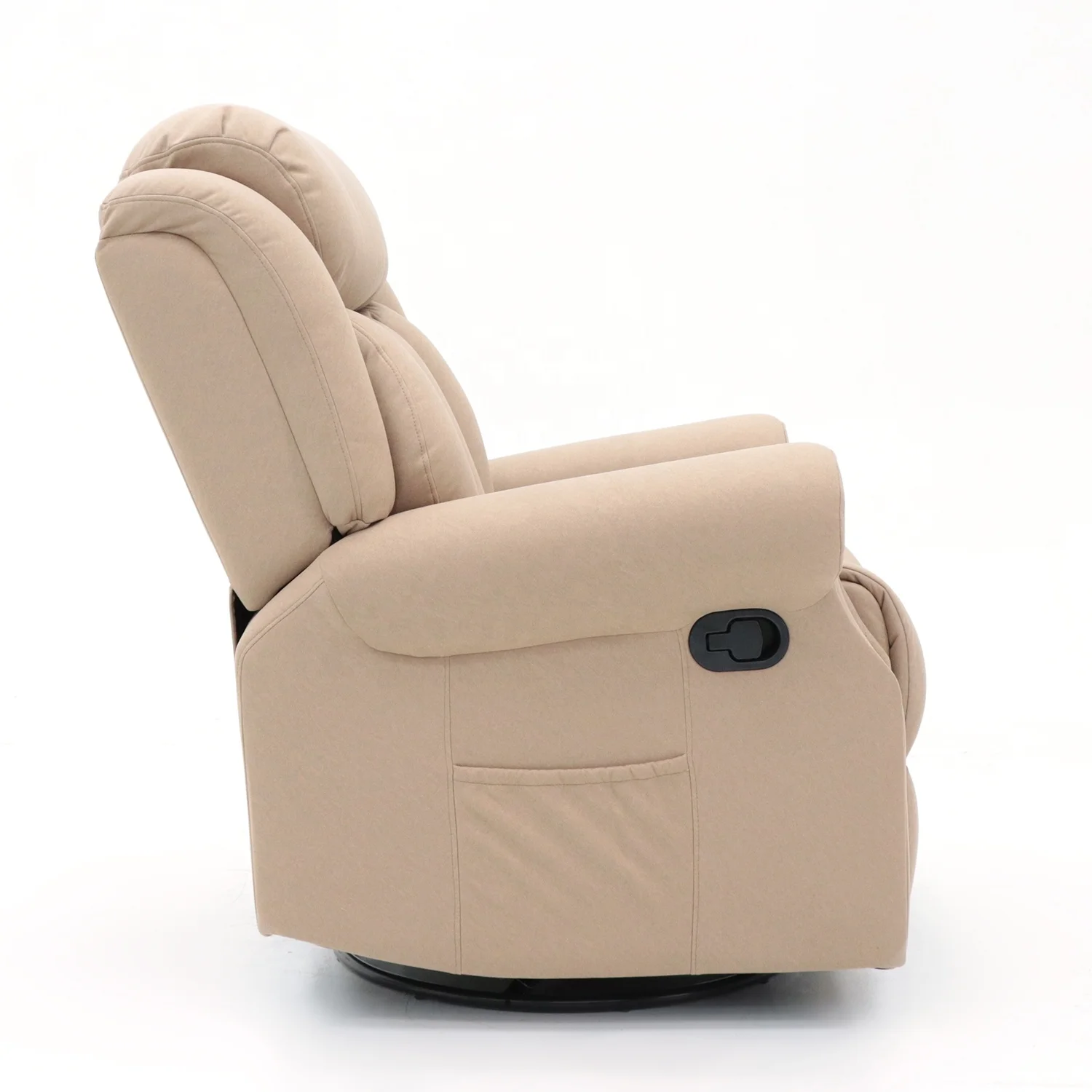 Geeksofa Modern Fabric Manual Recliner Chair with Rocking and Swivel for Living Room Furniture