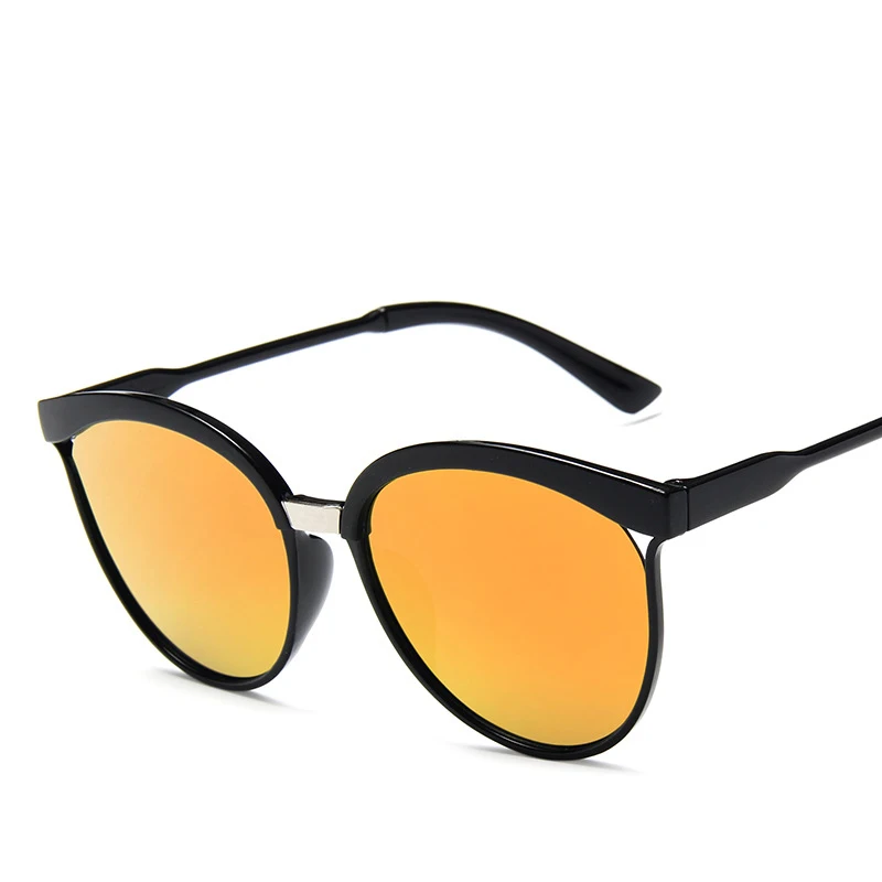 The new big frame sunglasses of fashionable star model dazzle colour reflective sunglasses for female and fashionable sunglasses