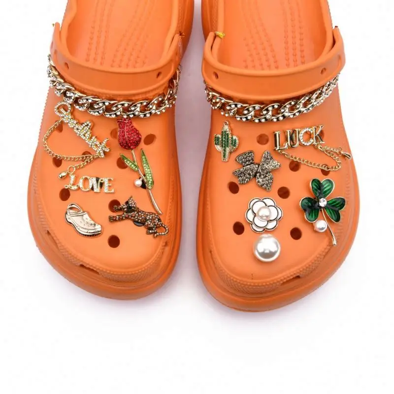 Halloween Festival Clog Sandal Alloy Metal Designer Shoe Decoration Charms for Party Gifts