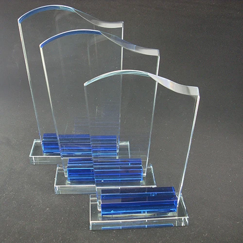2016 Best quality plexiglass clear glass trophy award