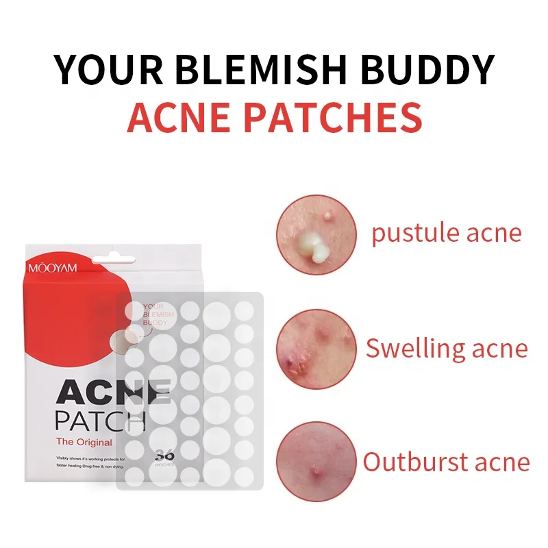 Private Label Healing Cover Pimple Patch Acne Spot Treatment Custom 36 Patchs Waterproof Hydrocolloid Acne Patch