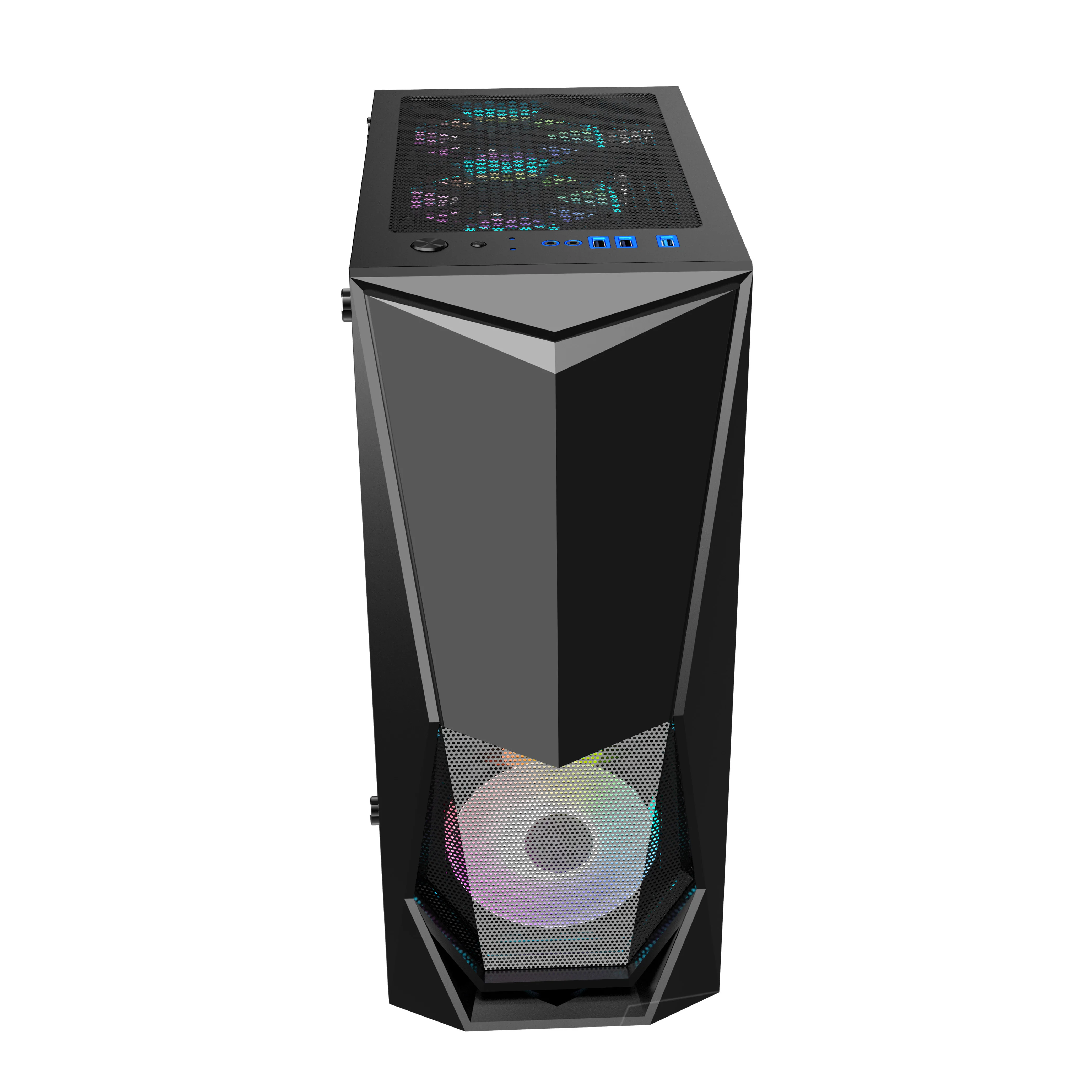 buy gaming pc atx pc oem all in one custom with lcd temperature display dustproof  plexiglass RGB computer Case