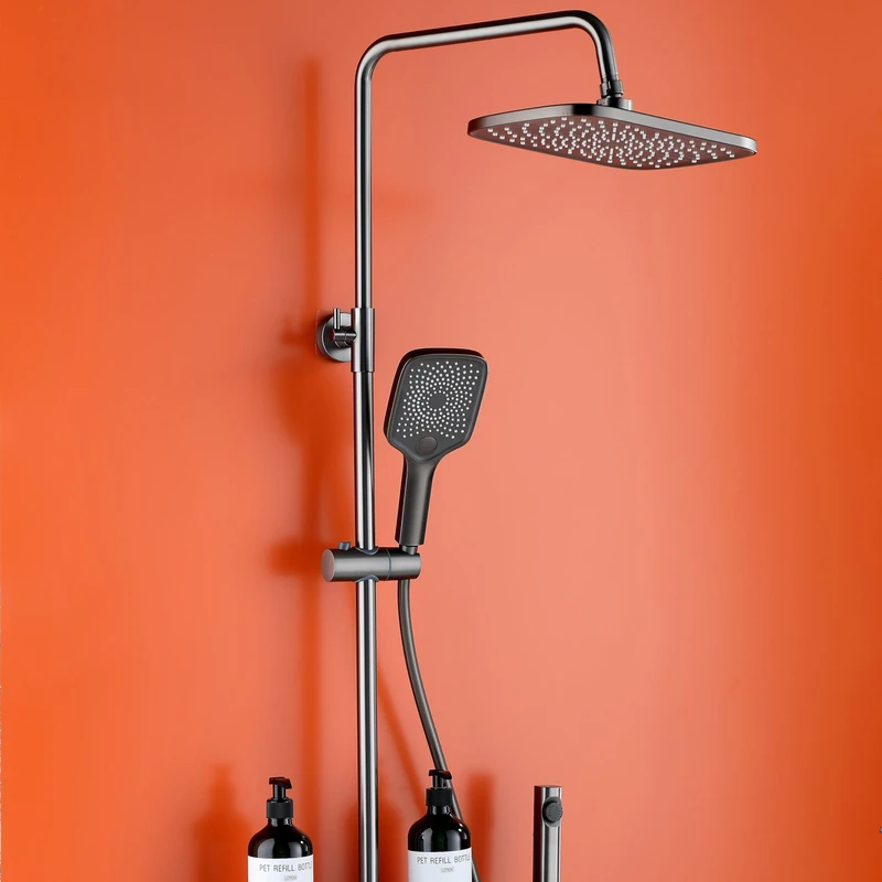 cUPC Bathroom Ceiling Mounted Hot and Cold Water Mixer Valve Brass Rain Shower Faucets Waterfall Shower Mixers Taps Set
