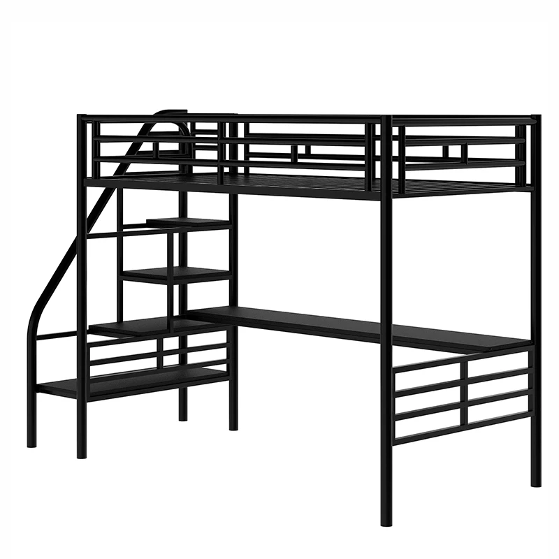Adjustable Steel Loft Bunk Bed Frame Double Single Size for Dormitory Hotel School Home or Apartment Use Home Furniture