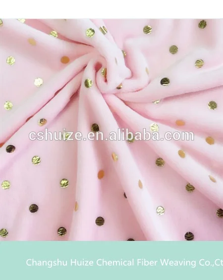 special golden dot gilding double sides flannel fabric