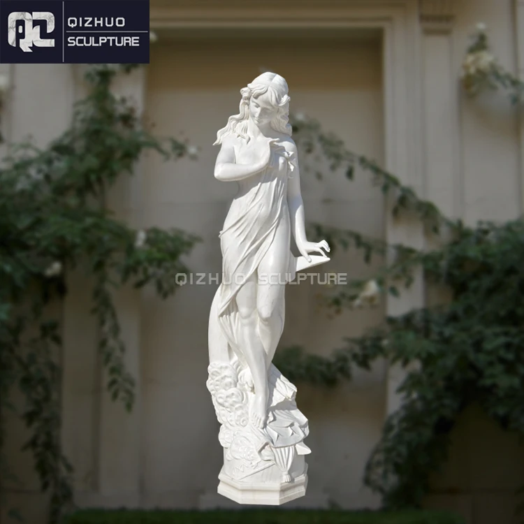 Wholesale Outdoor Garden Decoration Hand Carved Cynthia Lady Moon Goddess Figure Sculpture White Marble Statue