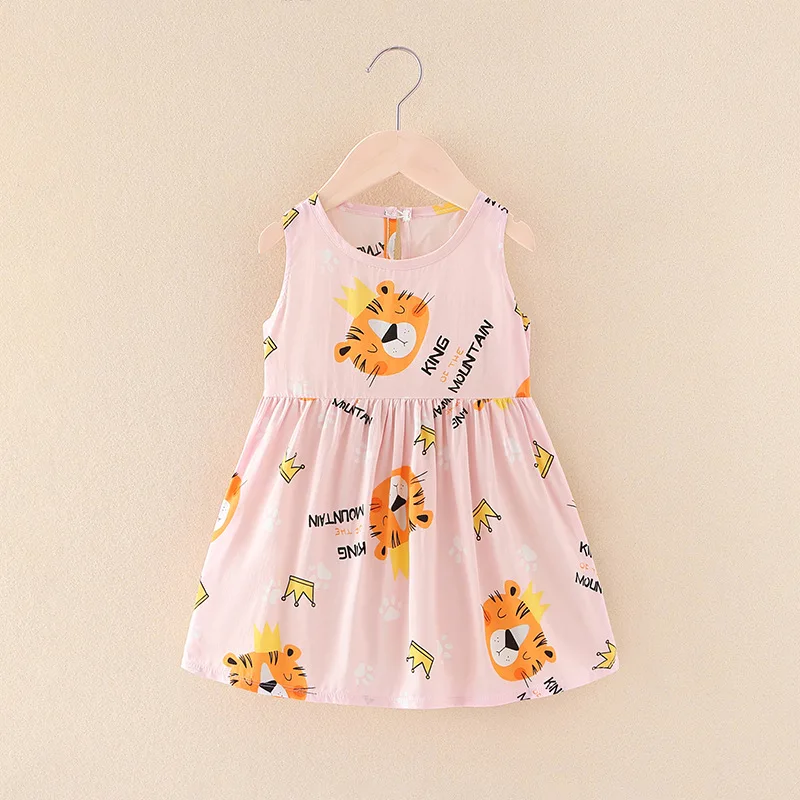 New Designer Toddler Summer Dresses Skirt Flower Print Kids Clothes Dress Sleeveless Strap Backless Baby Girls Dress