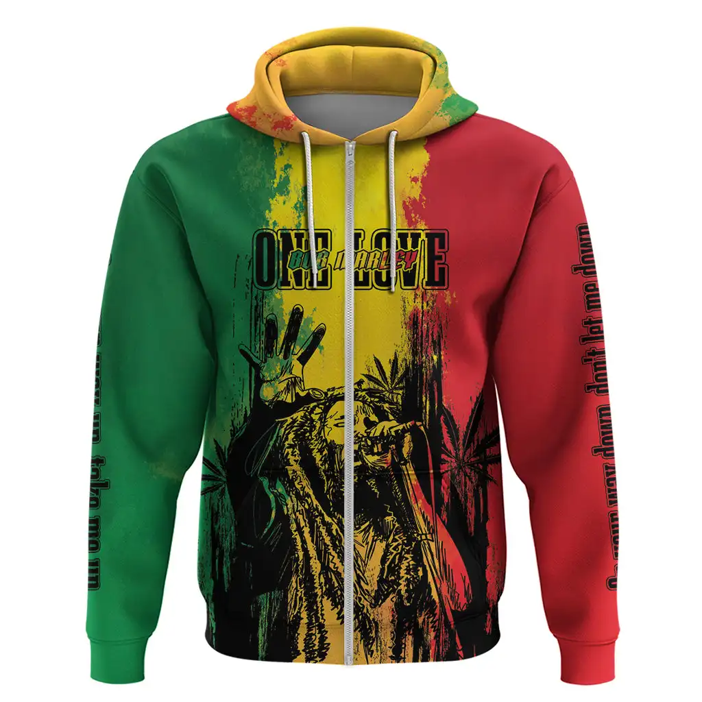 Custom Legend Bob Personalized Oversize Zip Hoodies Reggae Grunge 3D printing Long Sleeve Hooded Sweatshirts hoodie wholesale