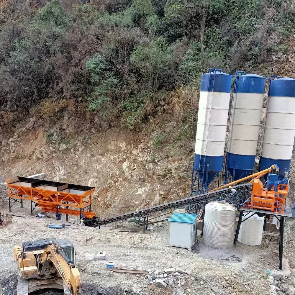 Hot-selling  HZS 90/180/240 Ready Concrete Batching Plant with Belt conveyor