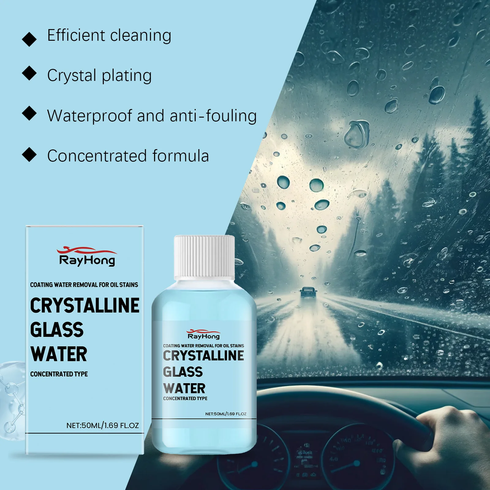 Hot selling RAYHONG car high-efficiency cleaning wiper oil film Four Seasons General Motors crystal glass coating water