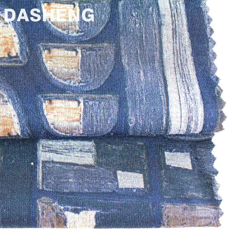 Wholesale Design Printed Melange 95%Polyester 5%Spandex French Terry Fabric for Clothing