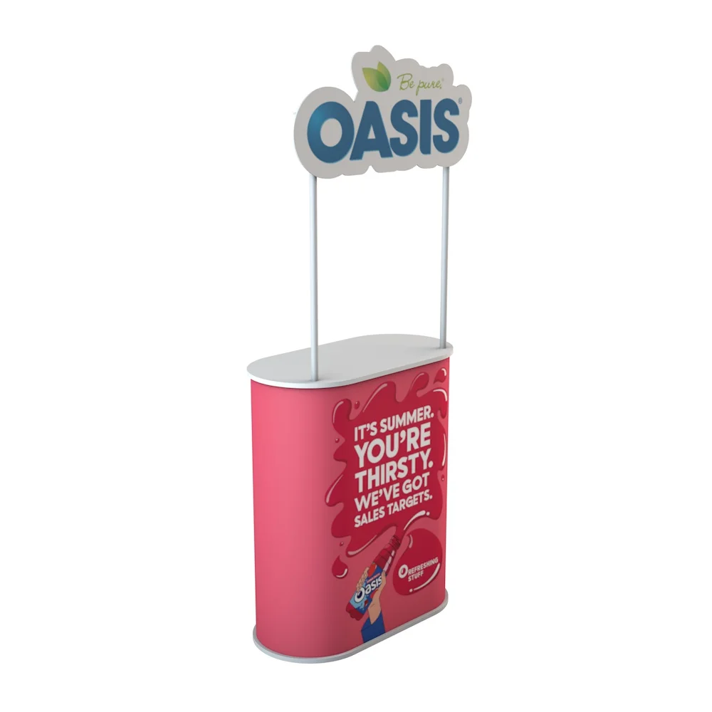 New Model Customized Design Trade Show Banner Stand POR Aluminum Pop-up Advertising Promotion Counter With PVC Panel Table Promo