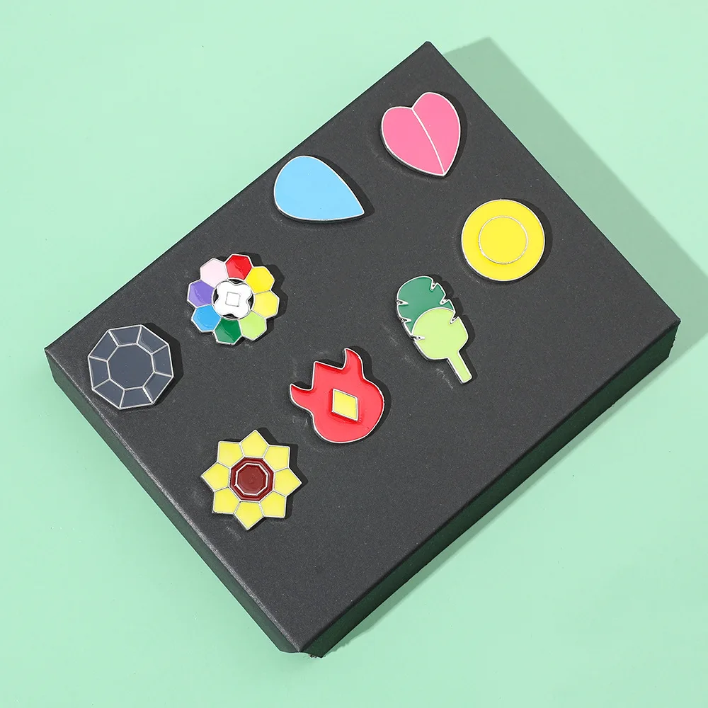 Прямая Продажа с фабрики карманные монстры 8 шт. наборов коллекционная Подарочная аниме металлическая эмалированная шляпа булавки