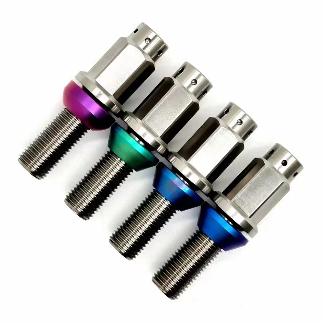 Titanium wheel hub nuts, titanium car wheel hub nuts with multiple specifications and materials