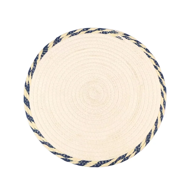 Lumeida Handmade Cotton Woven Placemats Round Table Mats Table Decorative Bohemia Coasters