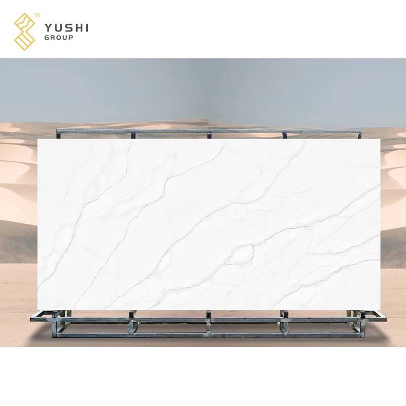 Yushi Group zero Silica Quartz Slab Engineered Stone Calacatta Quartz Stone For Countertop