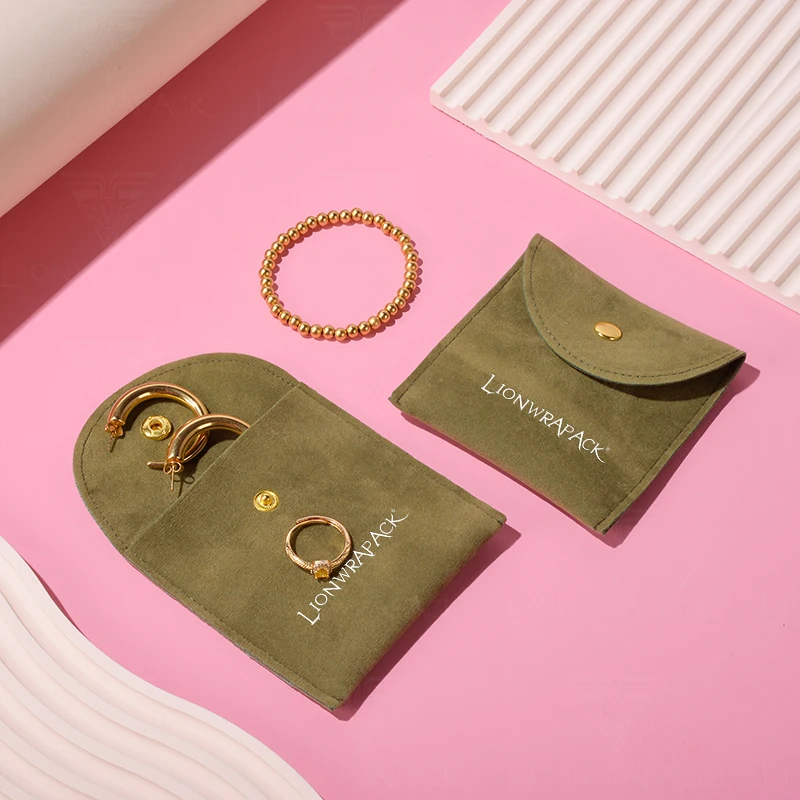 Lionwrapack Wholesale OEM Custom Printed Microfiber cotton Gift Necklace Jewelry Packaging Bag Pouch