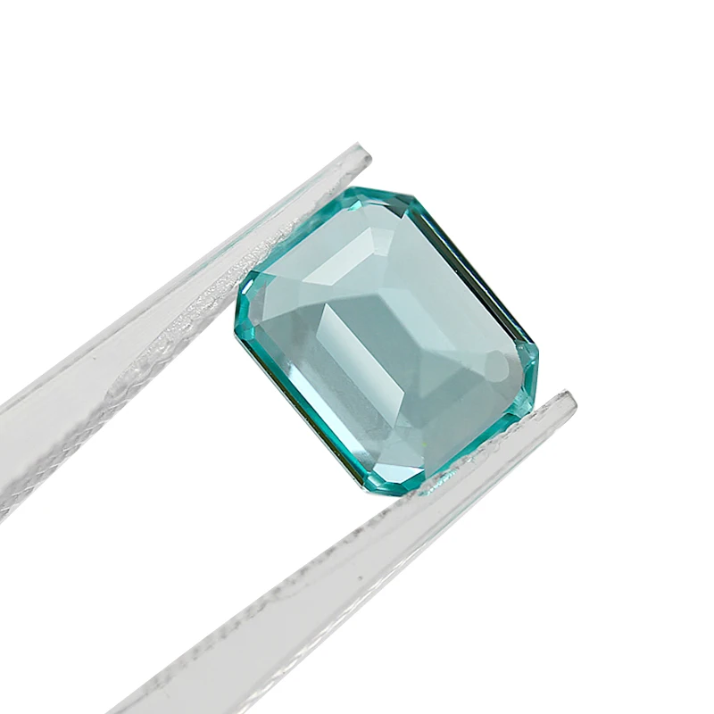 Factory Prices 3CT Excellent Emerald Steps Cut Lab Created Green Paraiba Tourmaline Gems