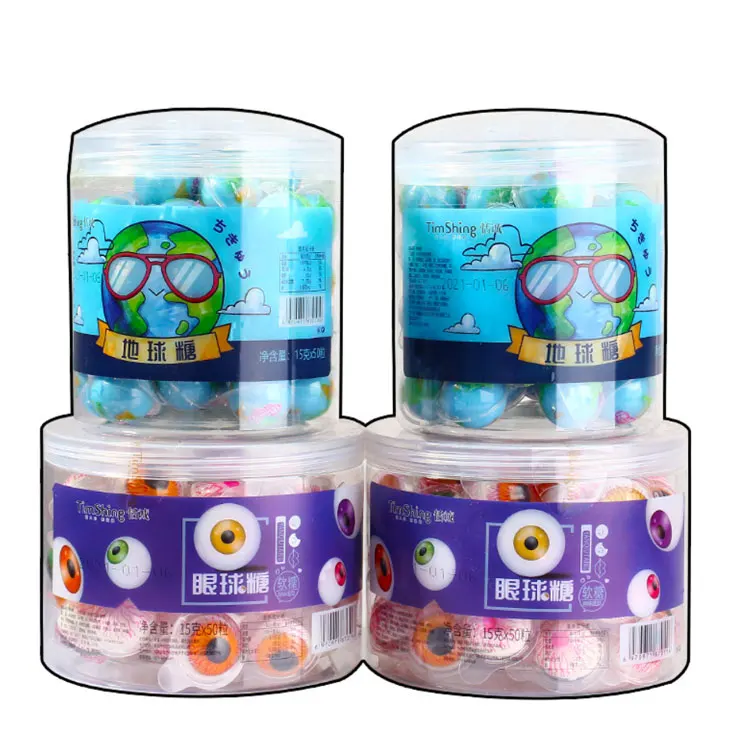 Famous on TikTok Fruity Flavor Eye Ball Gummy Candy Individually Wrapped Planet Gummi Bonbon