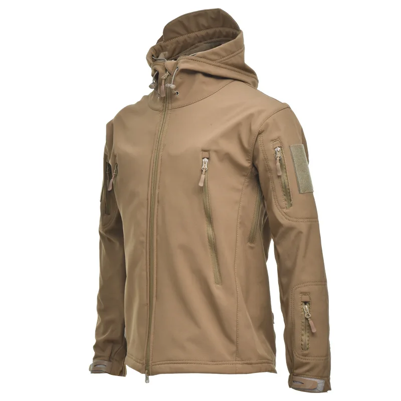 Military Tactical Outdoor Soft Shell Windproof Fleece Jacket Men Army Sportswear Thermal Hunt Hiking Sport Hoodie Jackets