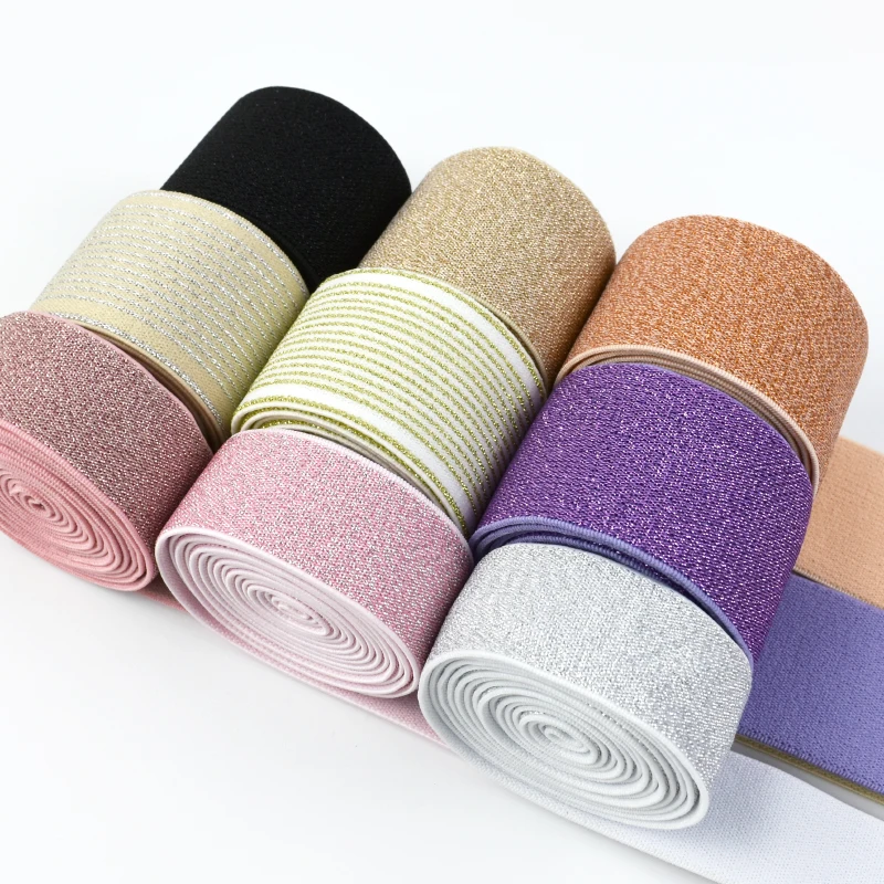 Meetee KY1000 2.5-5cm Nylon Colored Filigree Elastic Strap Garment Decorative Accessories Clothes Webbing Rubber Elastic Band