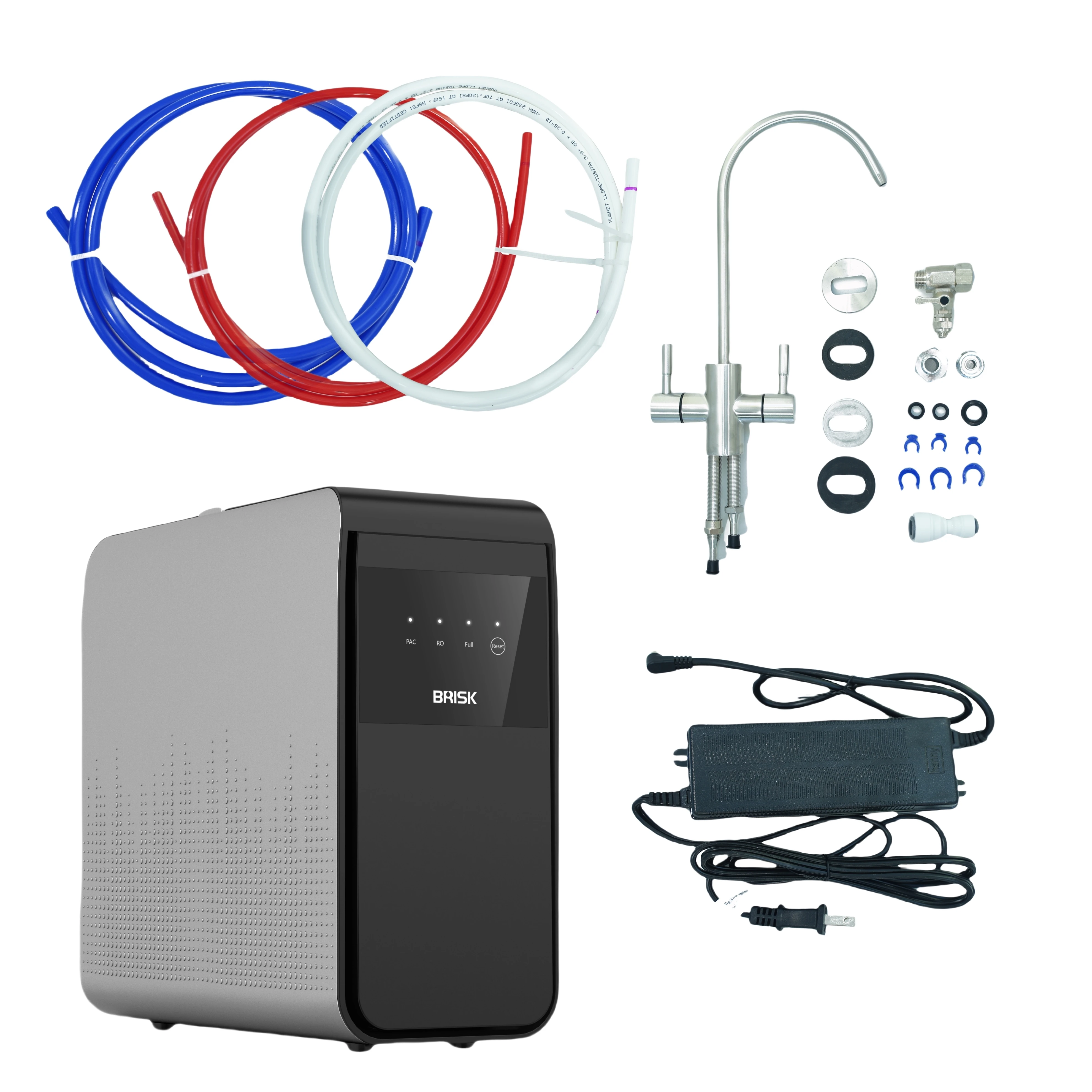 New Household 600GPD Direct Drinking Under Sink Reverse Osmosis System Water Purifier With Double water outlet smart faucet
