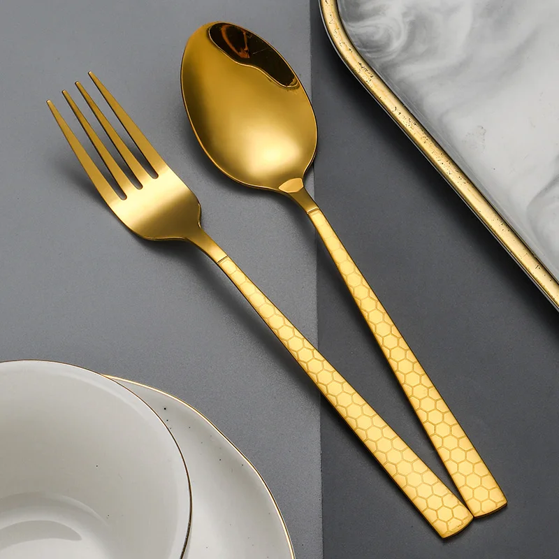 Bulk High Quality Stainless Steel Cutlery Set Service Knife Fork Spoon Serving Dishwasher Safe Flatware Set