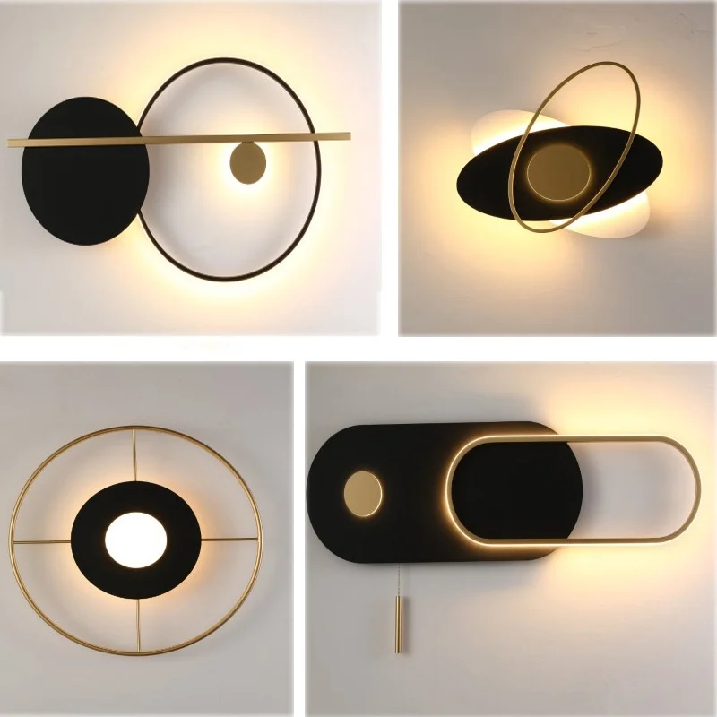 Wall light cable switch Nordic simple modern Danish designer creative living room aisle wall light background wall light