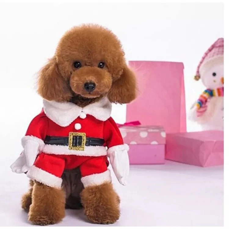 Pet Christmas Accessories Pet Clothes Wholesale Autumn and Winter Cat Clothes Cute Santa Claus Dogs Cats Costume