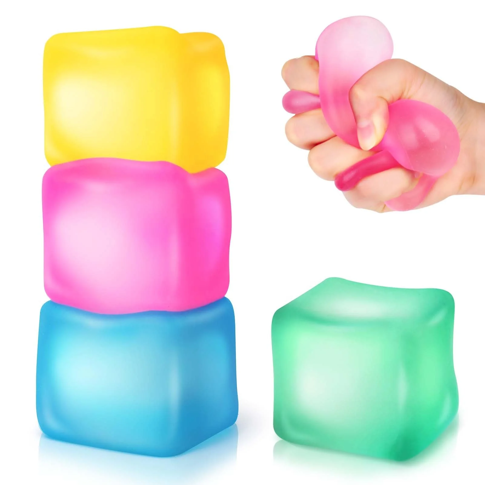 Trending Products 2024 New Arrivals Calming Sensory Squeeze Balls Fidget Toy Kids Anxiety Stress Relief Squishy Ice Cube Toys