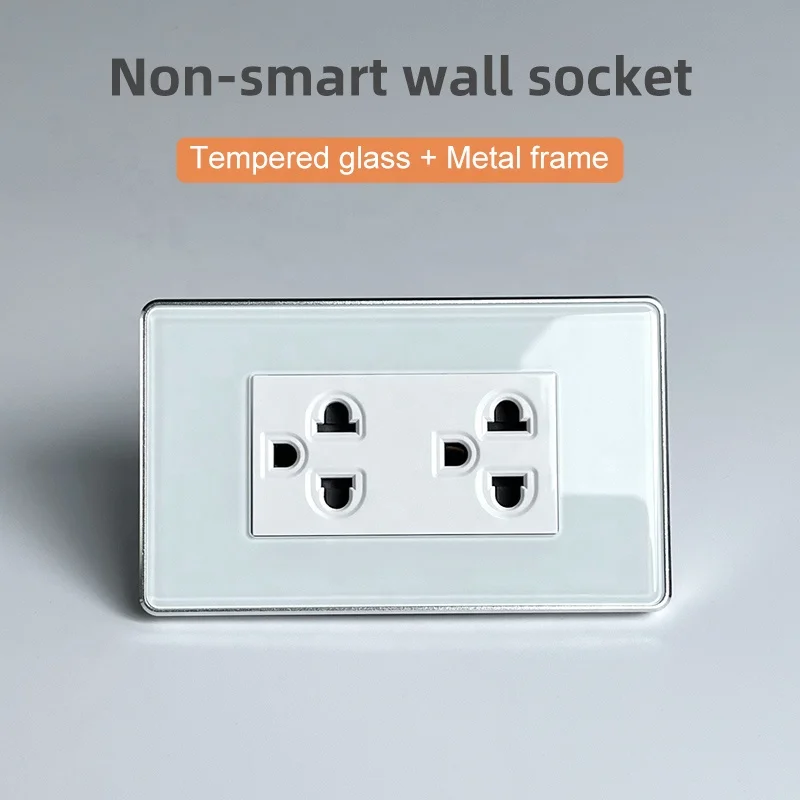 us wall socket 120 standard 250V ~ white black tempered glass VN Thai socket 16A