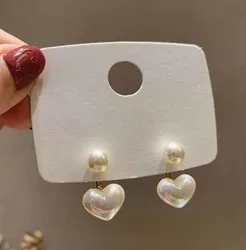 2020 New fashion fine sweet elegant temperament korean imitation pearls heart earrings
