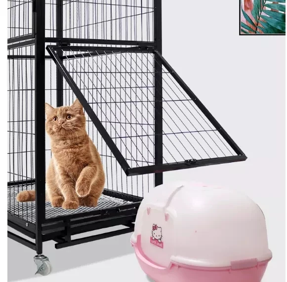 High Quality Galvanized Tube Cat Cage Dense Iron Dog Villa Durable Pet Cage wholesale 3 layer cat cage