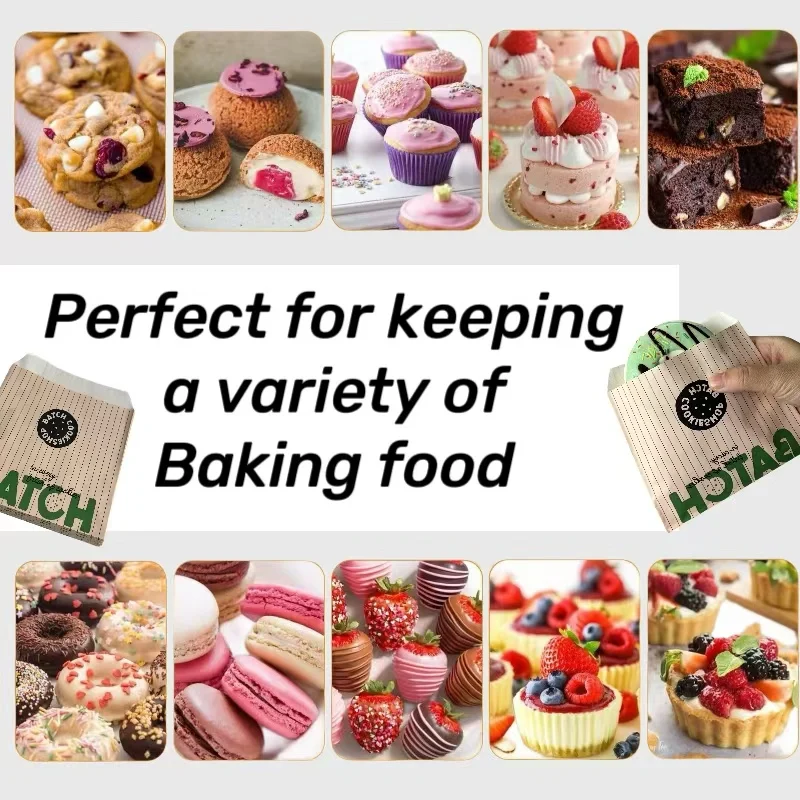 Customized Chocolate Cookie Packaging Bags Box Cookie Wrappers Wrapping Paper Bakery Paper Bag for Popcorn Boxes with logo