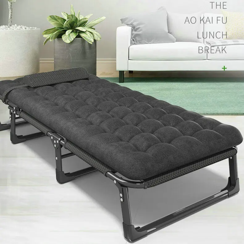 Hot Sales Portable Adjustable Easy Carrying No Need Installation Dual Purpose Metal Folding Camping  Bed Cot
