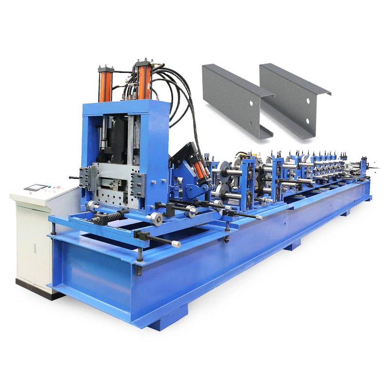  1-3mm Thickness Quick Size Change Building Material Machinery CZ Purlin Roll Forming