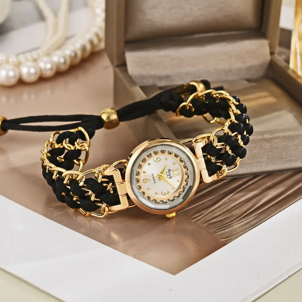 Fashion Women Watches Knitting Rope Chain Winding Analog Quartz Wrist Watch Simple Ladies Casual Clock Relogio Feminino