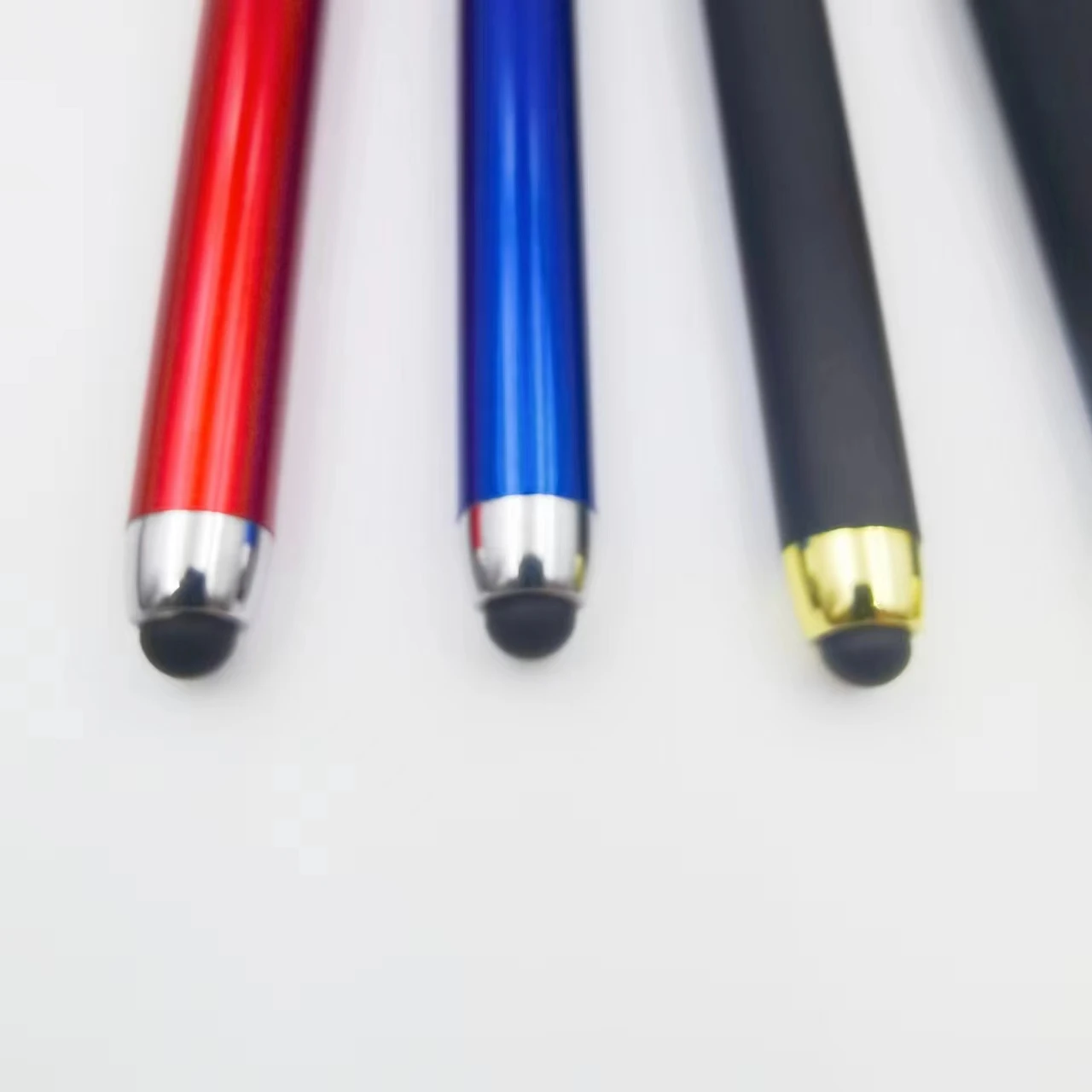 luxury high quality promotional metal clip gel pen weighted sring pen golden band pen with stylus