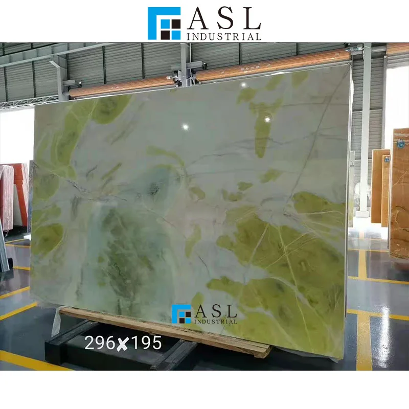 Factory directgreen onyx light marble rustic light green  marble dream green paradise fantasy marble