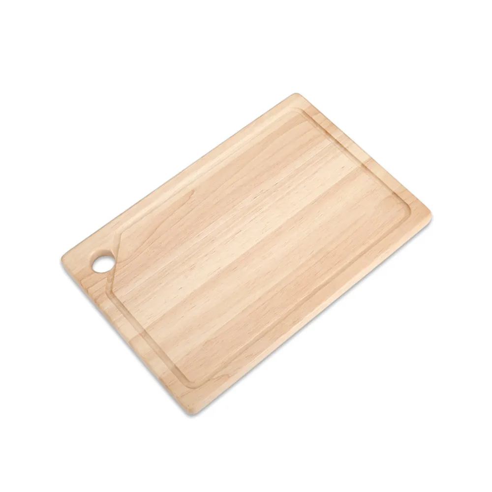 Low MOQ natural wood cutting serving board set chopping board oak customized with groove