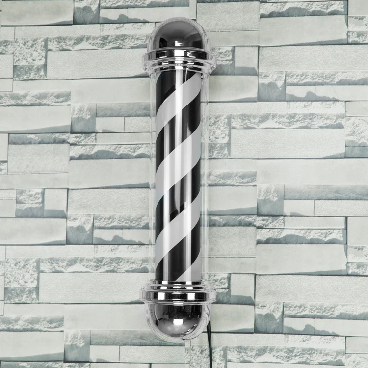 Black and white barber pole for salon shop hair barber equipment durable led barber pole