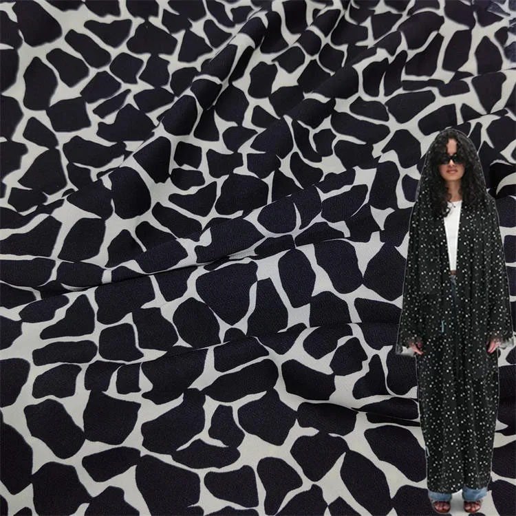 Factory wholesale 80gsm 150cm woven fabric polyester crepe print chiffon abaya nida fabric high quality