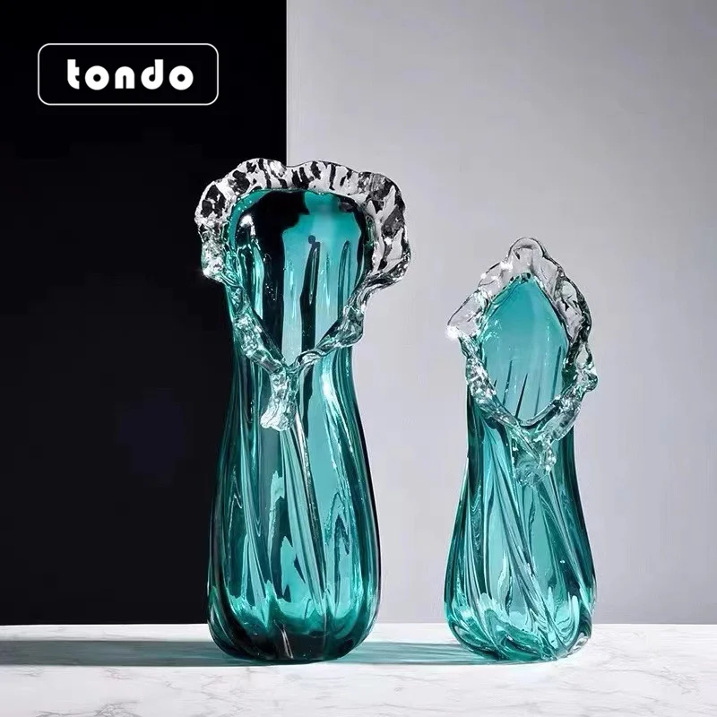 Tondo Luxury Modern Vase Dining Table Home Decoration  Glass Flower Vase