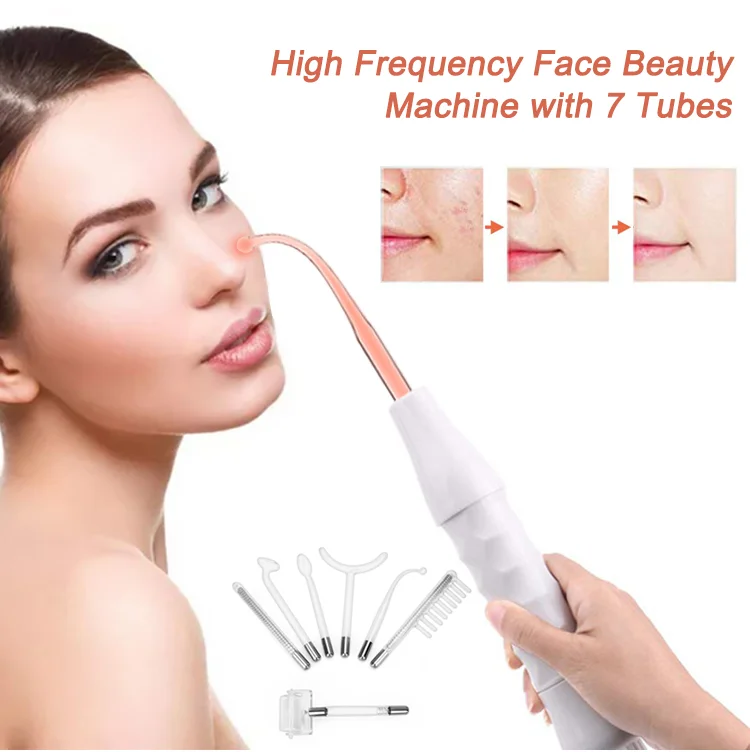 hot 7 tubes facial massage wand electrotherapy equipment microcurrent facial wand