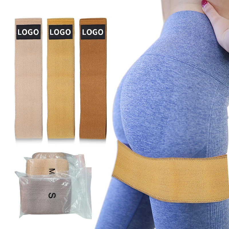 Custom Logo Fitness Rubber Band Elastic Yoga Resistance Bands Set Hip Circle Expander Gym Band