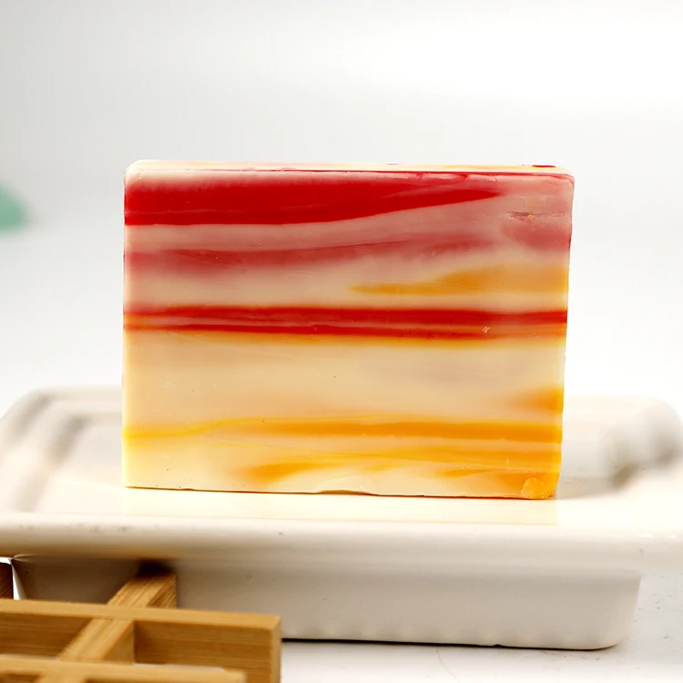 Custom Natural Cleansing Moisturizing Essential Oil Soap Rectangle Soap Bar Marble Line Handmade Soap for Bath and Wash Hand