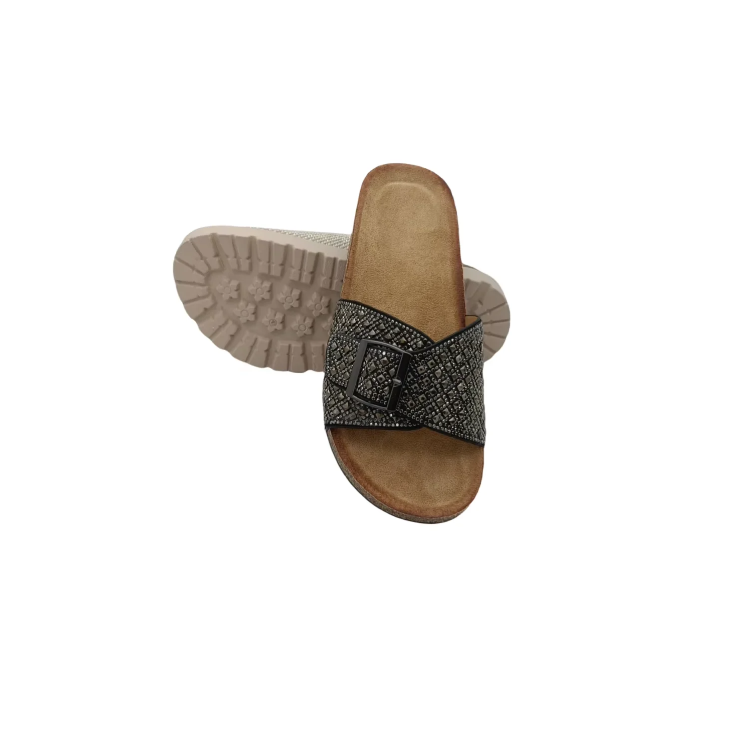 Summer Female Ladies Girls Fashion Rhinestone Flat Thick Sole Slipper Comfortable Casual Flip Flops Trending Breathable Upper