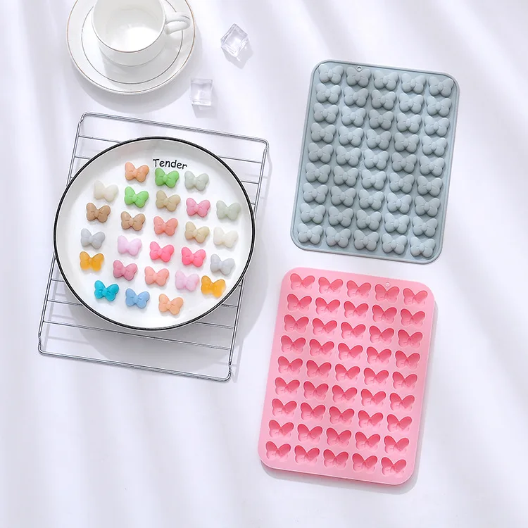 Spot 45 cavity bow shaped drip mold chocolate baking silicone mold soft candy cake mold