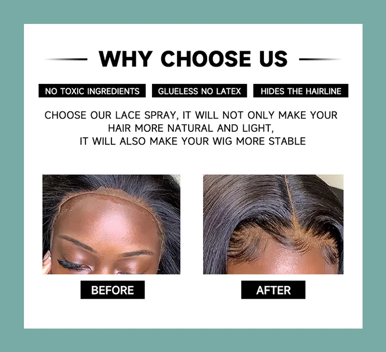 Manufacturers private label customized logo waterproof heat and oil proof super hold lace adhesive wig glue spray