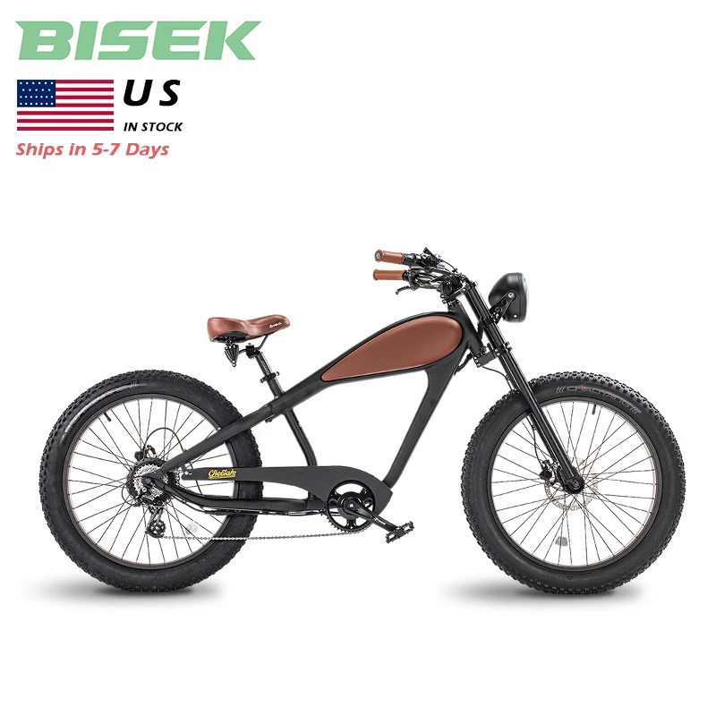 USA Warehouse Stock 500w 750w 1000W 48v 52v Hub Motor Lithium Battery Vintage Chopper Electric Mountain Bike Road Bicycle